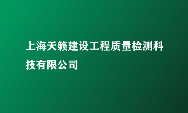 上海天籁建设工程质量检测科技有限公司